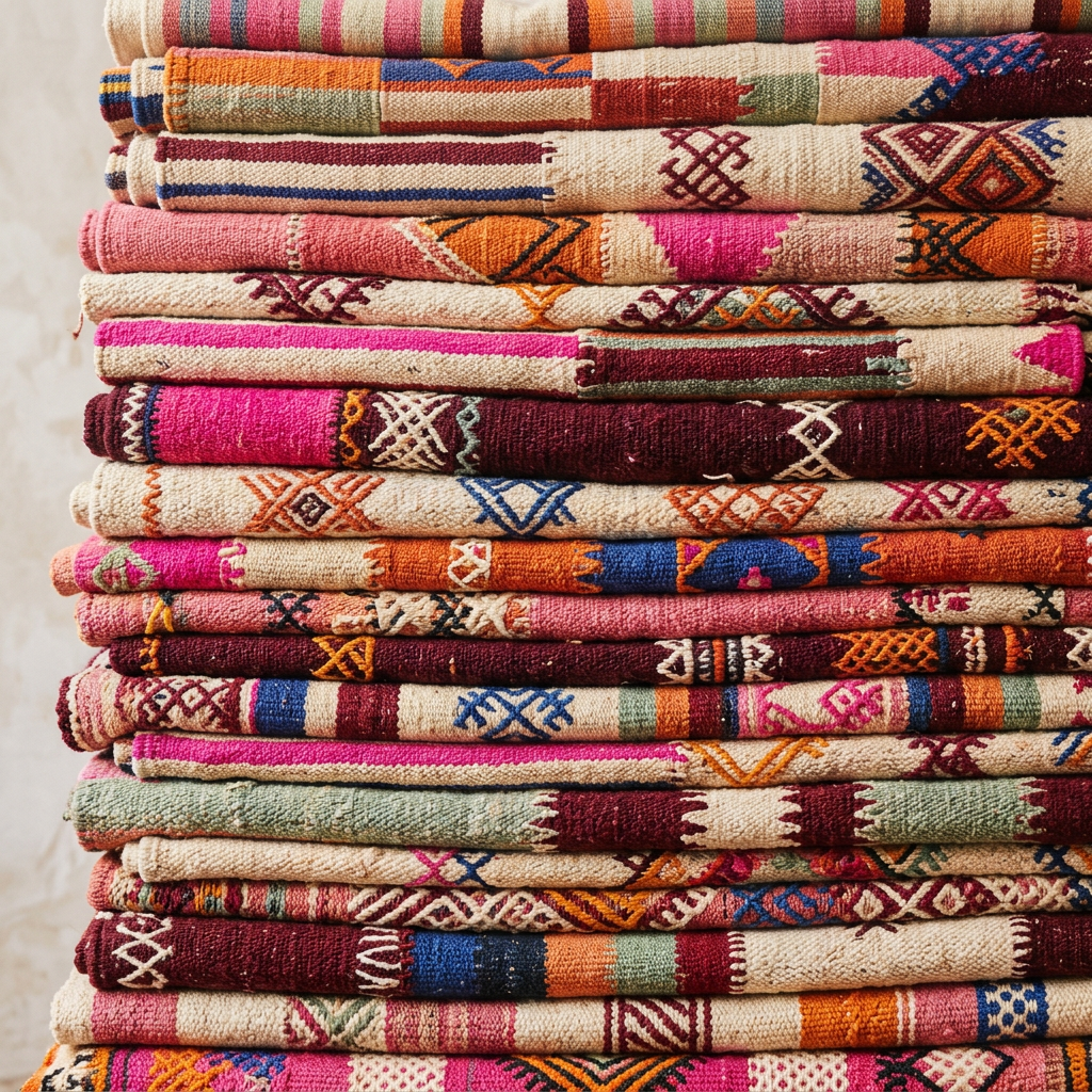 Amazigh women weaving traditional Moroccan rugs in the High Atlas Mountains