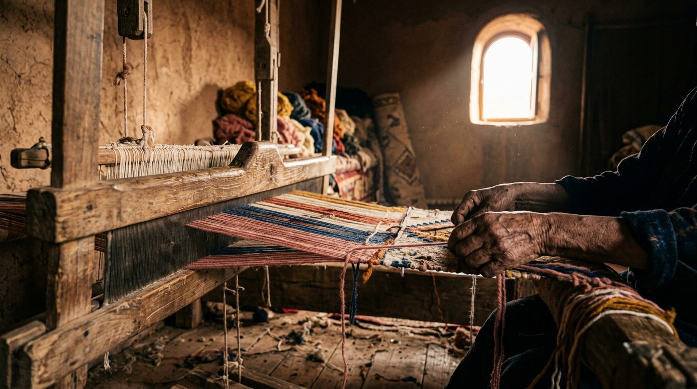 Authentic Amazigh craftsmanship and weaving heritage in the Atlas Mountains